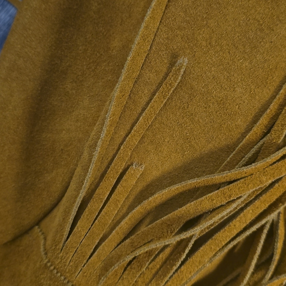 VINTAGE Men’s Fringe Suede Jacket - Burnt Orange Brown Sz‎ L / XL - Picture 11 of 14